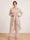 Chiffon Scoop Long Sleeves 3 Pieces Plus Size Pantsuits with Sequins & Jacket