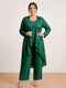 Chiffon Scoop Long Sleeves 3 Pieces Plus Size Pantsuits with Sequins & Jacket