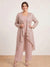 Chiffon Scoop Long Sleeves 3 Pieces Plus Size Pantsuits with Sequins & Jacket