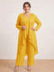 Chiffon Scoop Long Sleeves 3 Pieces Plus Size Pantsuits with Sequins & Jacket