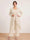 Chiffon Scoop Long Sleeves 3 Pieces Plus Size Pantsuits with Sequins & Jacket