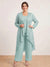 Chiffon Scoop Long Sleeves 3 Pieces Plus Size Pantsuits with Sequins & Jacket