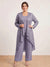 Chiffon Scoop Long Sleeves 3 Pieces Plus Size Pantsuits with Sequins & Jacket