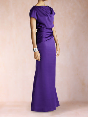 Sheath/Column Scoop Short Sleeves Mother of the Bride Dresses with Ruched