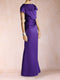 Sheath/Column Scoop Short Sleeves Mother of the Bride Dresses with Ruched