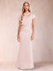 Sheath/Column Scoop Short Sleeves Mother of the Bride Dresses with Ruched