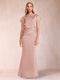 Sheath/Column Scoop Short Sleeves Mother of the Bride Dresses with Ruched