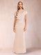 Sheath/Column Scoop Short Sleeves Mother of the Bride Dresses with Ruched