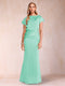 Sheath/Column Scoop Short Sleeves Mother of the Bride Dresses with Ruched