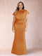 Sheath/Column Scoop Short Sleeves Plus Size Mother of the Bride Dresses with Ruched