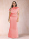Sheath/Column Scoop Short Sleeves Plus Size Mother of the Bride Dresses with Ruched
