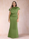 Sheath/Column Scoop Short Sleeves Plus Size Mother of the Bride Dresses with Ruched