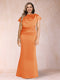 Sheath/Column Scoop Short Sleeves Plus Size Mother of the Bride Dresses with Ruched