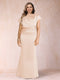 Sheath/Column Scoop Short Sleeves Plus Size Mother of the Bride Dresses with Ruched
