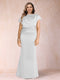 Sheath/Column Scoop Short Sleeves Plus Size Mother of the Bride Dresses with Ruched