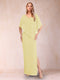Sheath/Column Chiffon V-Neck Half Sleeves Mother of the Bride Dresses with Split Side