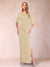 Sheath/Column Chiffon V-Neck Half Sleeves Mother of the Bride Dresses with Split Side