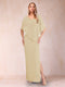 Sheath/Column Chiffon V-Neck Half Sleeves Mother of the Bride Dresses with Split Side