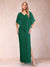 Sheath/Column Chiffon V-Neck Half Sleeves Mother of the Bride Dresses with Split Side