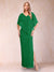 Sheath/Column Chiffon V-Neck Half Sleeves Mother of the Bride Dresses with Split Side
