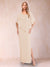Sheath/Column Chiffon V-Neck Half Sleeves Mother of the Bride Dresses with Split Side