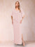 Sheath/Column Chiffon V-Neck Half Sleeves Mother of the Bride Dresses with Split Side