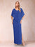 Sheath/Column Chiffon V-Neck Half Sleeves Mother of the Bride Dresses with Split Side