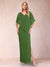 Sheath/Column Chiffon V-Neck Half Sleeves Mother of the Bride Dresses with Split Side