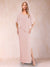 Sheath/Column Chiffon V-Neck Half Sleeves Mother of the Bride Dresses with Split Side
