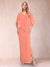 Sheath/Column Chiffon V-Neck Half Sleeves Mother of the Bride Dresses with Split Side