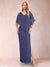 Sheath/Column Chiffon V-Neck Half Sleeves Mother of the Bride Dresses with Split Side