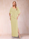Sheath/Column Chiffon V-Neck Half Sleeves Mother of the Bride Dresses with Split Side