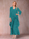 A-Line/Princess Scoop 3/4 Sleeves 2 Pieces Mother of the Bride Dress with Ruffles & Jacket