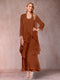 A-Line/Princess Scoop 3/4 Sleeves 2 Pieces Mother of the Bride Dress with Ruffles & Jacket