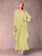 A-Line/Princess Scoop 3/4 Sleeves 2 Pieces Mother of the Bride Dress with Ruffles & Jacket
