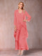 A-Line/Princess Scoop 3/4 Sleeves 2 Pieces Mother of the Bride Dress with Ruffles & Jacket
