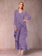 A-Line/Princess Scoop 3/4 Sleeves 2 Pieces Mother of the Bride Dress with Ruffles & Jacket