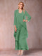 A-Line/Princess Scoop 3/4 Sleeves 2 Pieces Mother of the Bride Dress with Ruffles & Jacket