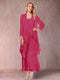 A-Line/Princess Scoop 3/4 Sleeves 2 Pieces Mother of the Bride Dress with Ruffles & Jacket