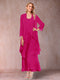 A-Line/Princess Scoop 3/4 Sleeves 2 Pieces Mother of the Bride Dress with Ruffles & Jacket