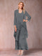 A-Line/Princess Scoop 3/4 Sleeves 2 Pieces Mother of the Bride Dress with Ruffles & Jacket