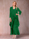 A-Line/Princess Scoop 3/4 Sleeves 2 Pieces Mother of the Bride Dress with Ruffles & Jacket