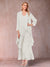 A-Line/Princess Scoop 3/4 Sleeves 3 Pieces Mother of the Bride Dress with Ruffles & Jacket