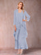 A-Line/Princess Scoop 3/4 Sleeves 2 Pieces Mother of the Bride Dress with Ruffles & Jacket