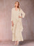 A-Line/Princess Scoop 3/4 Sleeves 3 Pieces Mother of the Bride Dress with Ruffles & Jacket