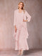 A-Line/Princess Scoop 3/4 Sleeves 2 Pieces Mother of the Bride Dress with Ruffles & Jacket