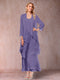 A-Line/Princess Scoop 3/4 Sleeves 2 Pieces Mother of the Bride Dress with Ruffles & Jacket
