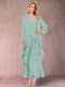 A-Line/Princess Scoop 3/4 Sleeves 2 Pieces Mother of the Bride Dress with Ruffles & Jacket