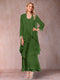 A-Line/Princess Scoop 3/4 Sleeves 2 Pieces Mother of the Bride Dress with Ruffles & Jacket