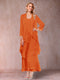 A-Line/Princess Scoop 3/4 Sleeves 2 Pieces Mother of the Bride Dress with Ruffles & Jacket